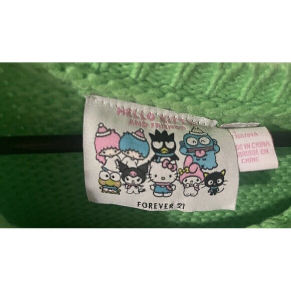 Hello Kitty Sweater Womens Green Pink Forever 21 My Melody Pullover Knit Small - Picture 5 of 16